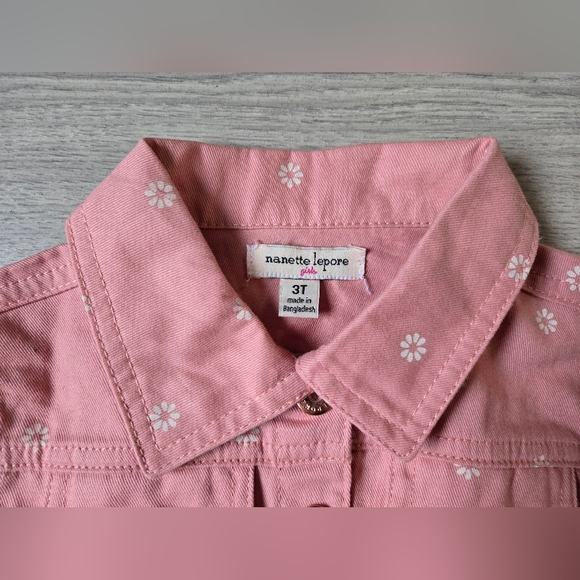Nanette Lepore Girls Pink Jean Jacket - Picture 2 of 10
